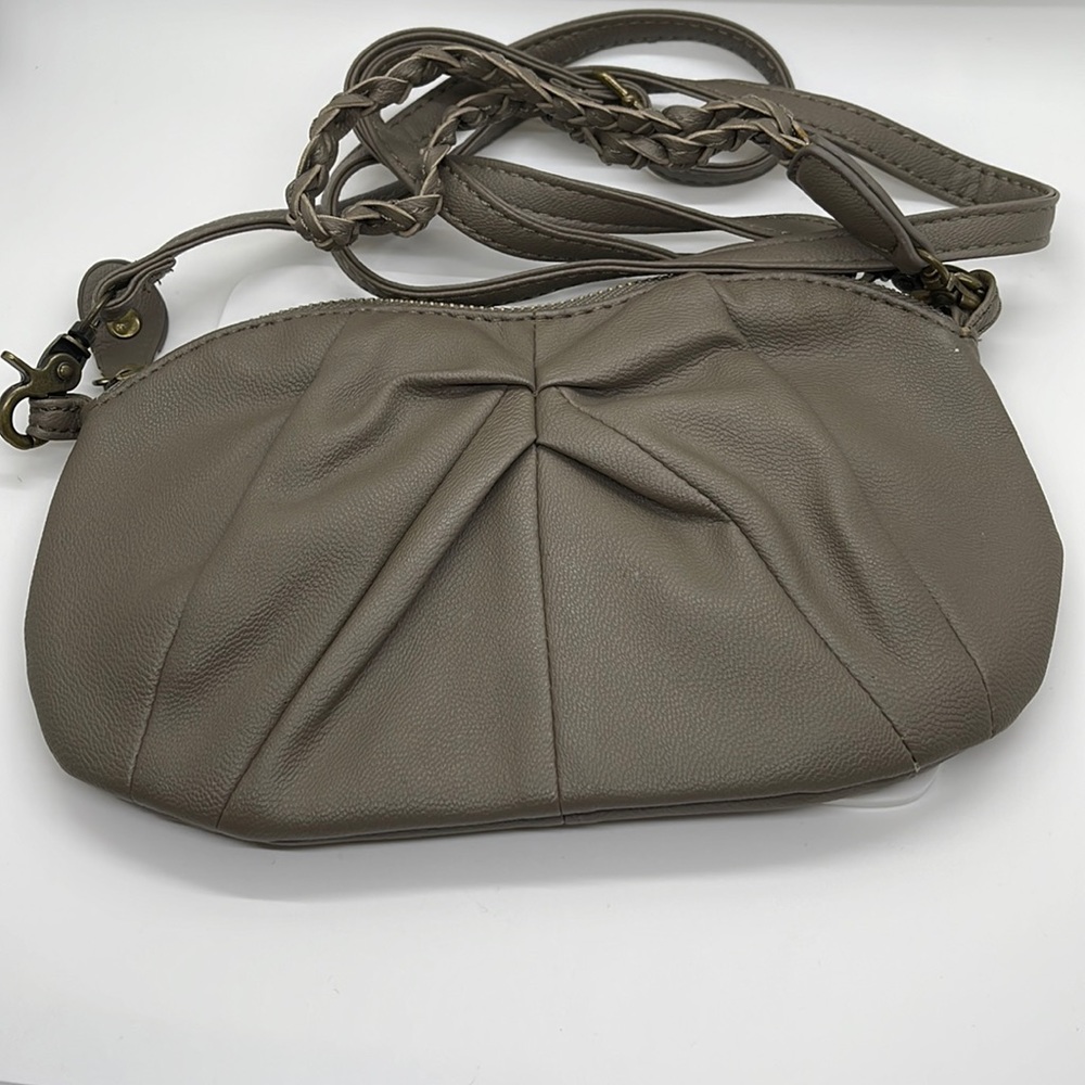 Deena & Ozzy Taupe Small Sling Purse LIKE BRAND NEW